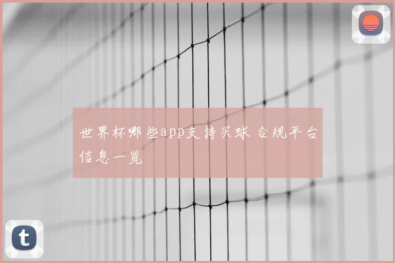世界杯哪些app支持买球 合规平台信息一览